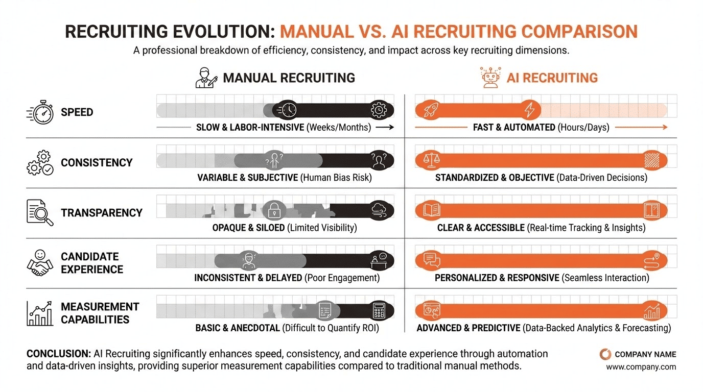 השוואה - גיוס ידני מול גיוס עם AI